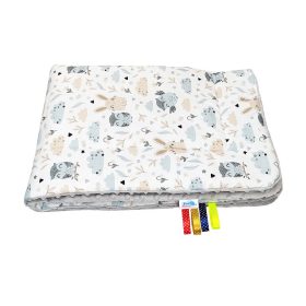 Babatakaró - nyuszi és bagoly - szürke minky