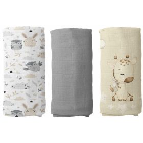 Muszlin textilpelenka csomag - bagoly és nyuszi
