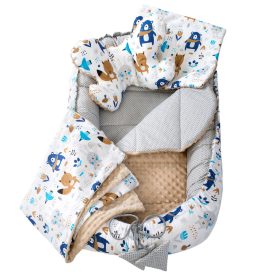 5 részes babafészek szett - boho - minky